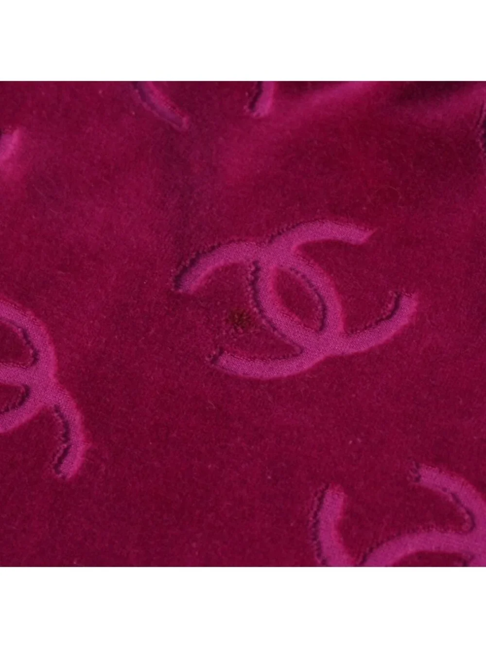 Chanel Vintage Velour Pants CC Logo Pink Archive Karl Lagerfeld